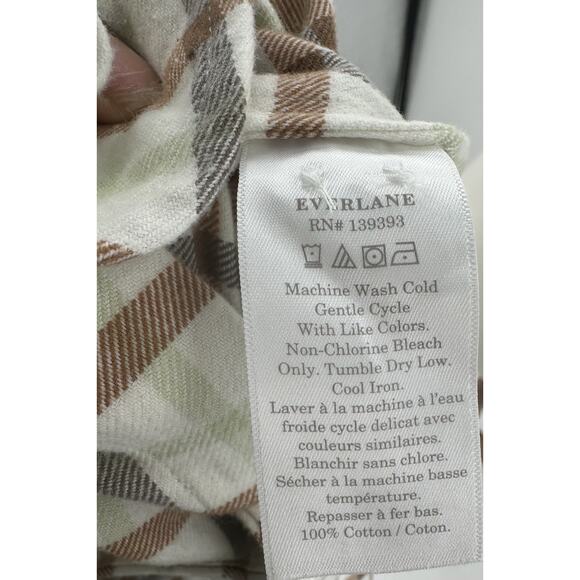 Everlane Women’s Boxy Button Cotton Flannel Plaid Oversized Top Shirt Size XS - Picture 6 of 6
